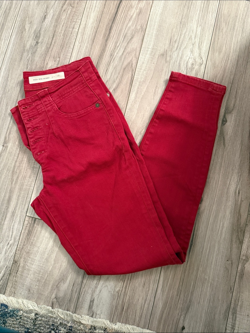 Anthropologie High-Rise Red Skinny Jeans